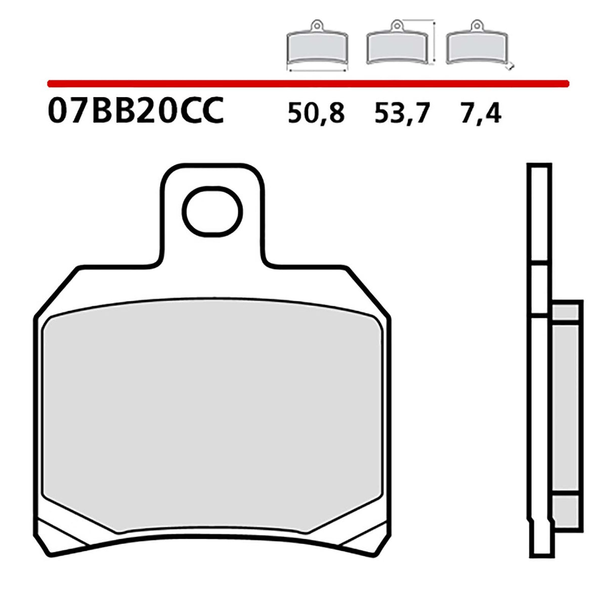 BREMBO KIT PASTIGLIE FRENO POST. MONTA SU BENELLI TNT 900 08-09-COD.07BB20CC