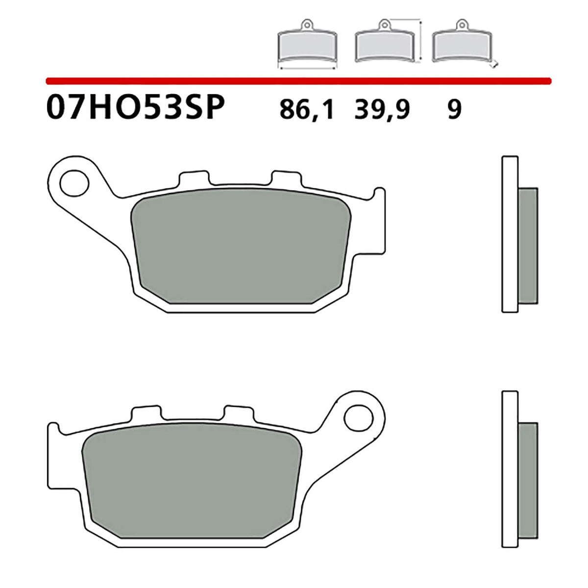 BREMBO KIT PASTIGLIE FRENO POST. MONTA SU SUZUKI GSX-R 250 17-20-COD.07HO53SP