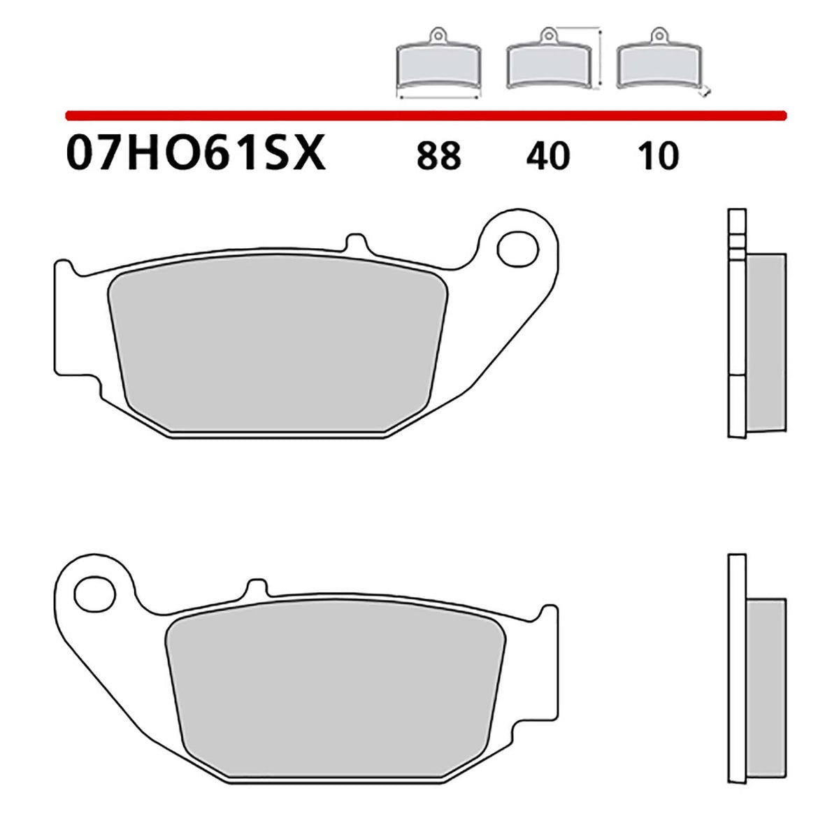 BREMBO KIT PASTIGLIE FRENO POST. MONTA SU SUZUKI GSX-R 125 17-21-COD.07HO61SX