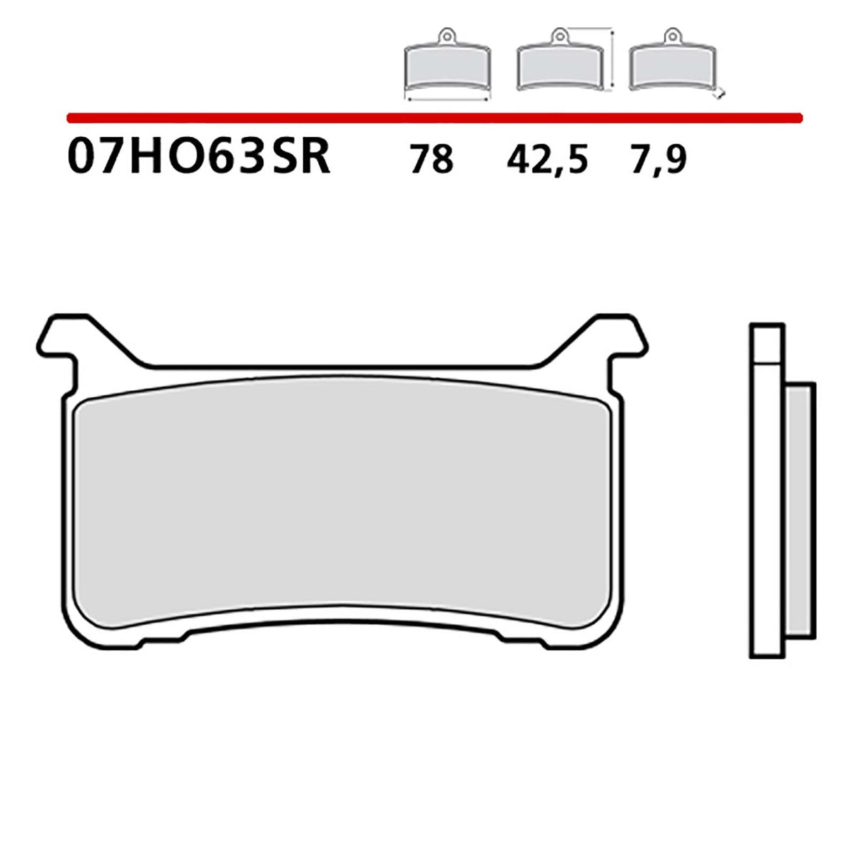 BREMBO KIT PASTIGLIE FRENO ANT. MONTA SU HONDA VFR F ABS 800 14-16-07HO63SR