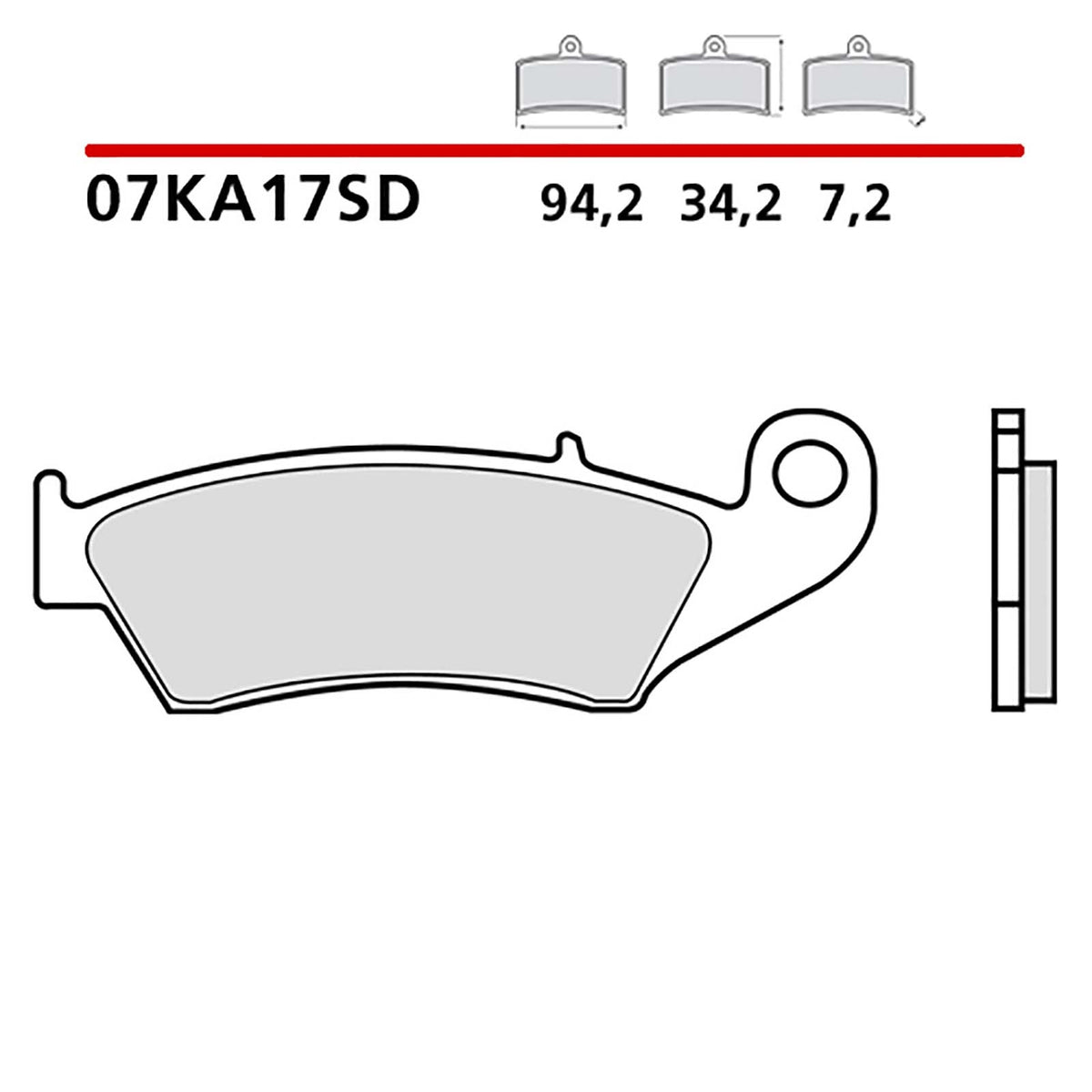BREMBO KIT PASTIGLIE FRENO ANT. MONTA SU GAS GAS EC E4 SIX DAYS 250 19-20-07KA17SD