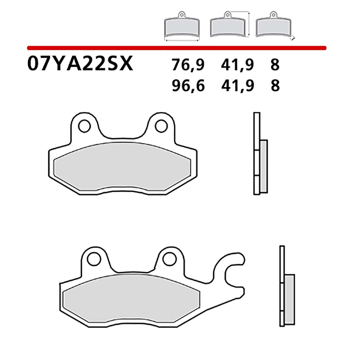 BREMBO KIT PASTIGLIE FRENO POST. MONTA SU YAMAHA YXM 700 14-14-COD.07YA22SX