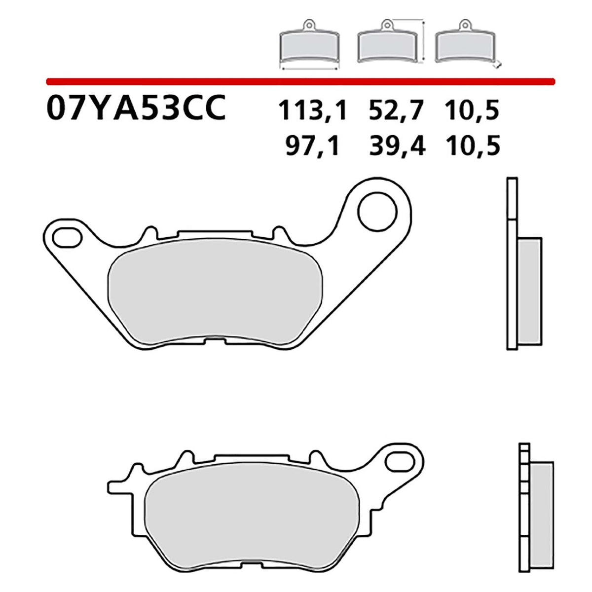 BREMBO KIT PASTIGLIE FRENO POST. MONTA SU YAMAHA YZF-R3 320 15-18-COD.07YA53CC