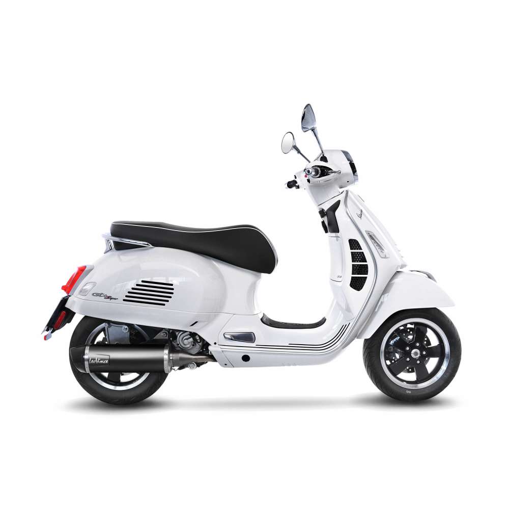 LEOVINCE TERMINALE SCARICO NERO PER VESPA GTS 300 SUPER 19-20 INOX-COD.14059