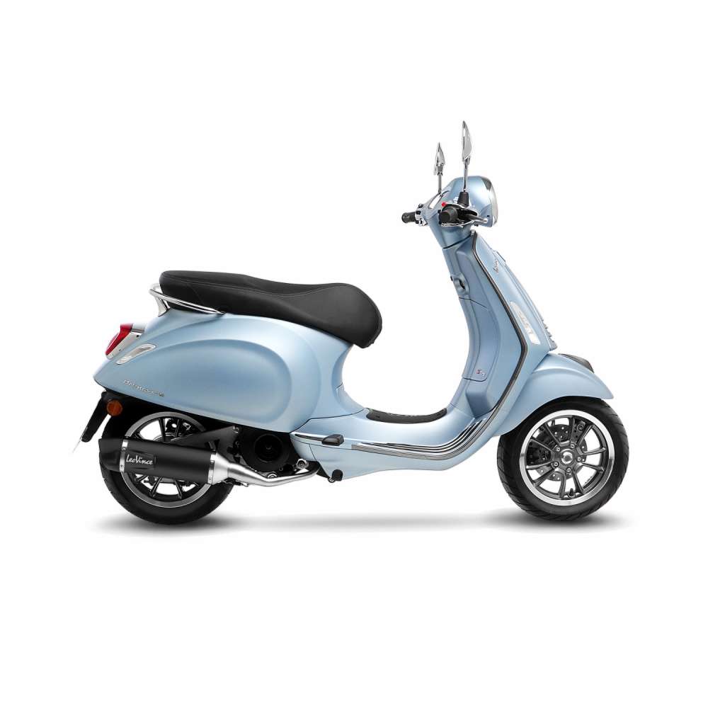 LEOVINCE TERMINALE SCARICO NERO PER VESPA PRIMAVERA 125 3V 21-23 INOX-COD.14082U
