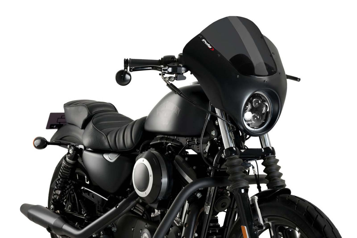 PUIG CUPOLINO SEMICARENATO DARK NIGHT PER HARLEY D. SPORTSTER XL883N IRON 21-22 FUME SCURO