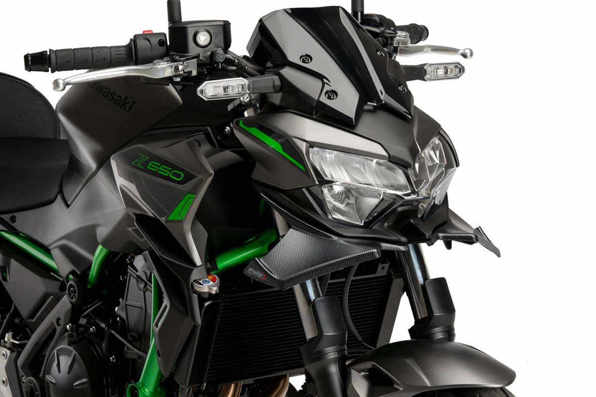 PUIG SPOILER ANTERIORE DOWNFORCE NAKED KAWASAKI Z650 2025 CARBON LOOK