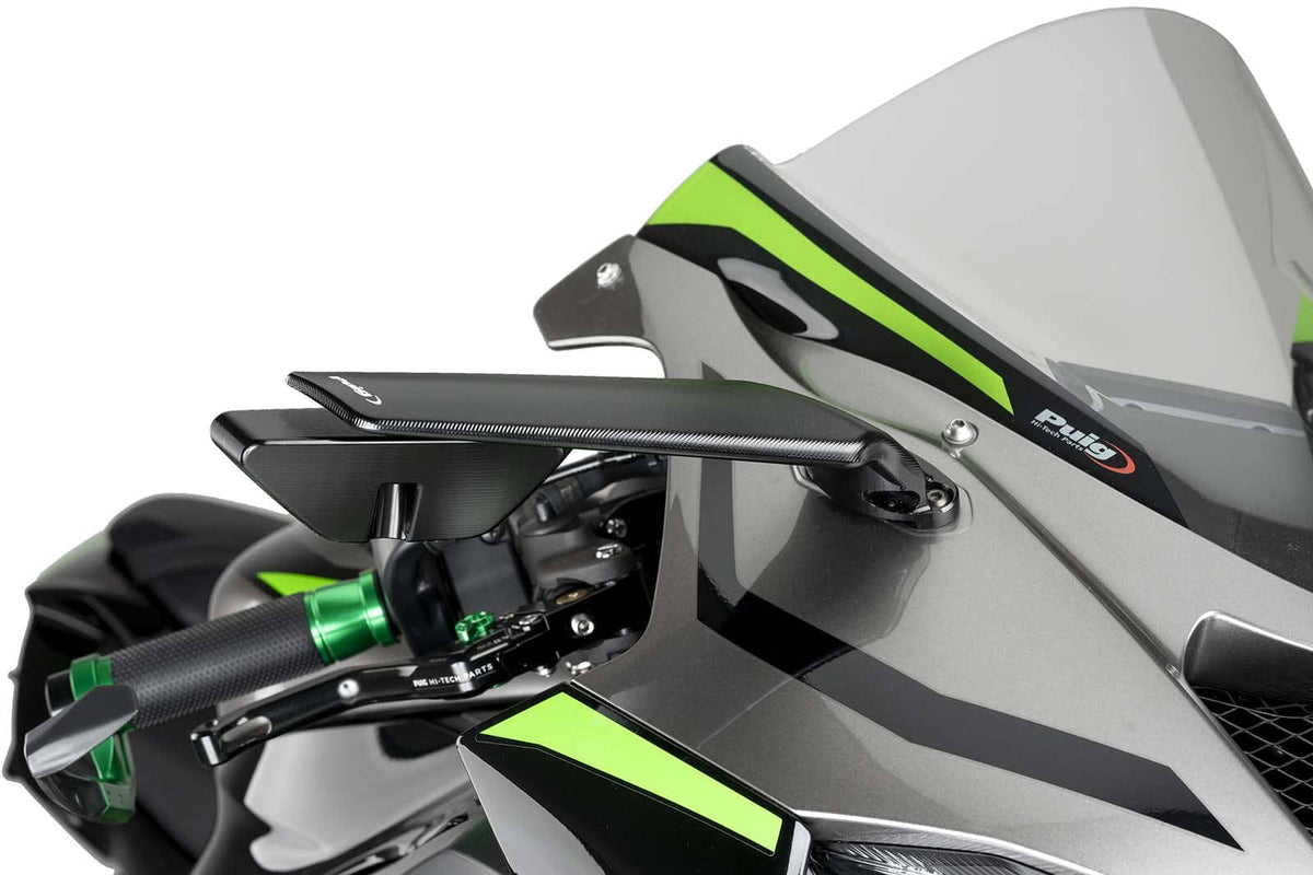 PUIG SPECCHIETTO RETROVISORE DESTRO MOD. AILERON KAWASAKI ZX-10RR 2026 NERO