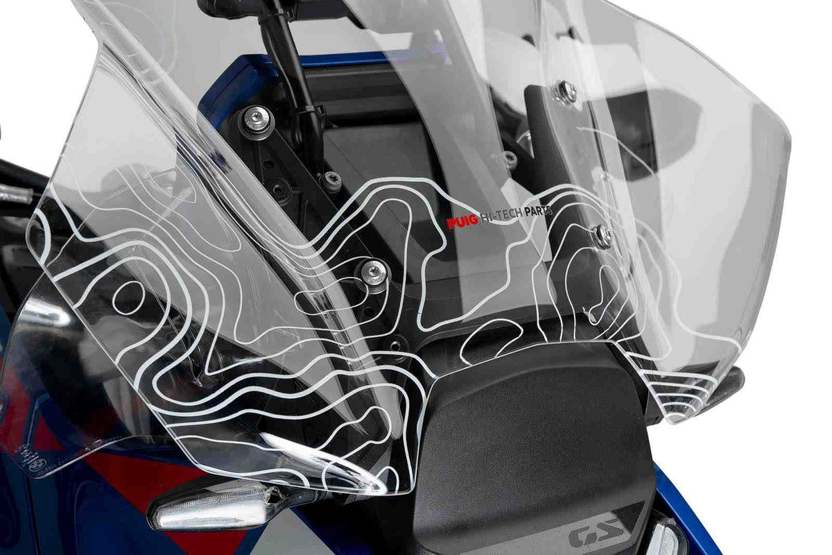 PUIG CUPOLINO TOURING PLUS CON RADAR PER BMW R1300 GS TROPHY 23-25 SERIGRAFATO