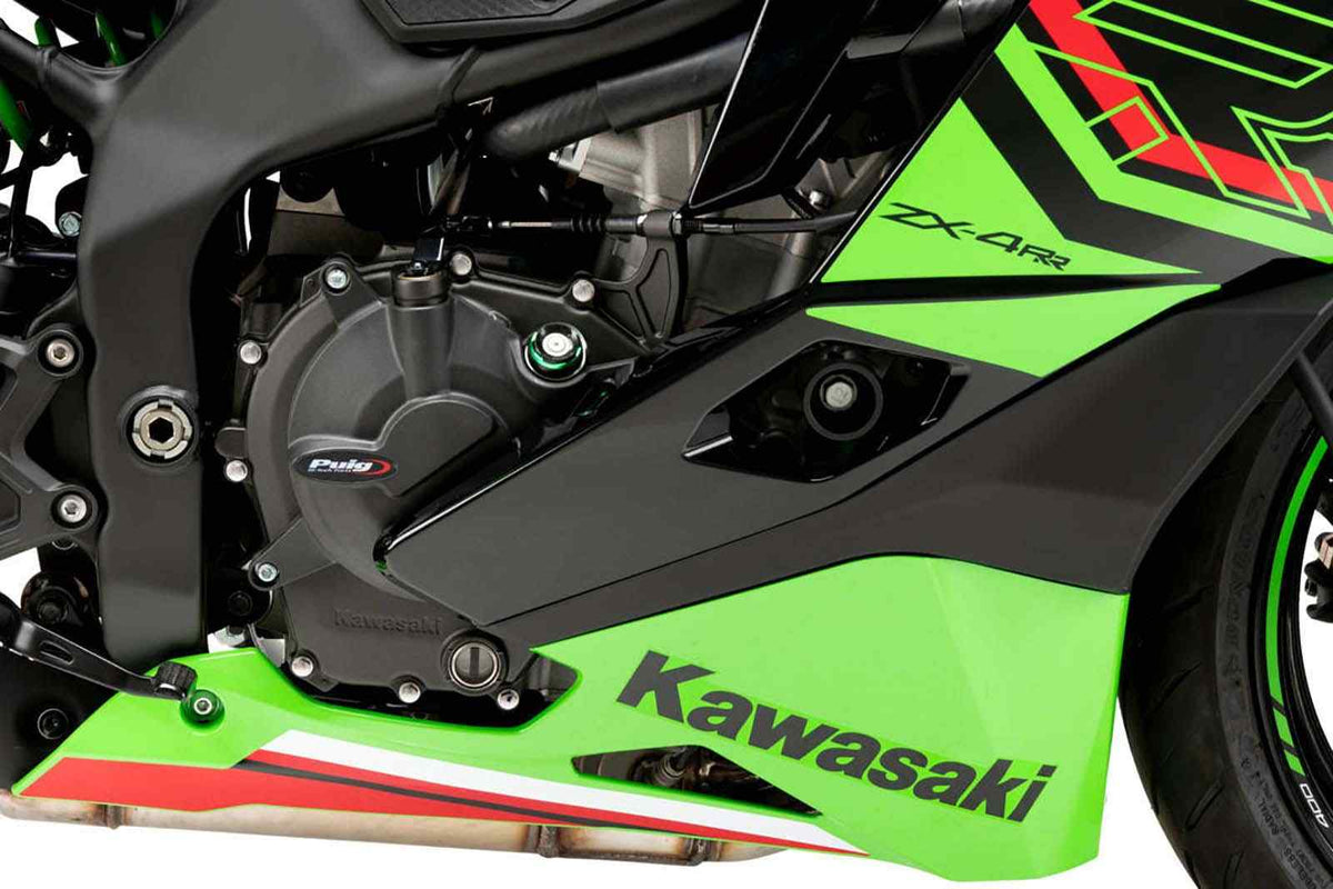 PUIG PROTEZIONE CARTER MOTORE TRACK PER CAMPIONATO KAWASAKI ZX-4RR NINJA 24-25 NERO