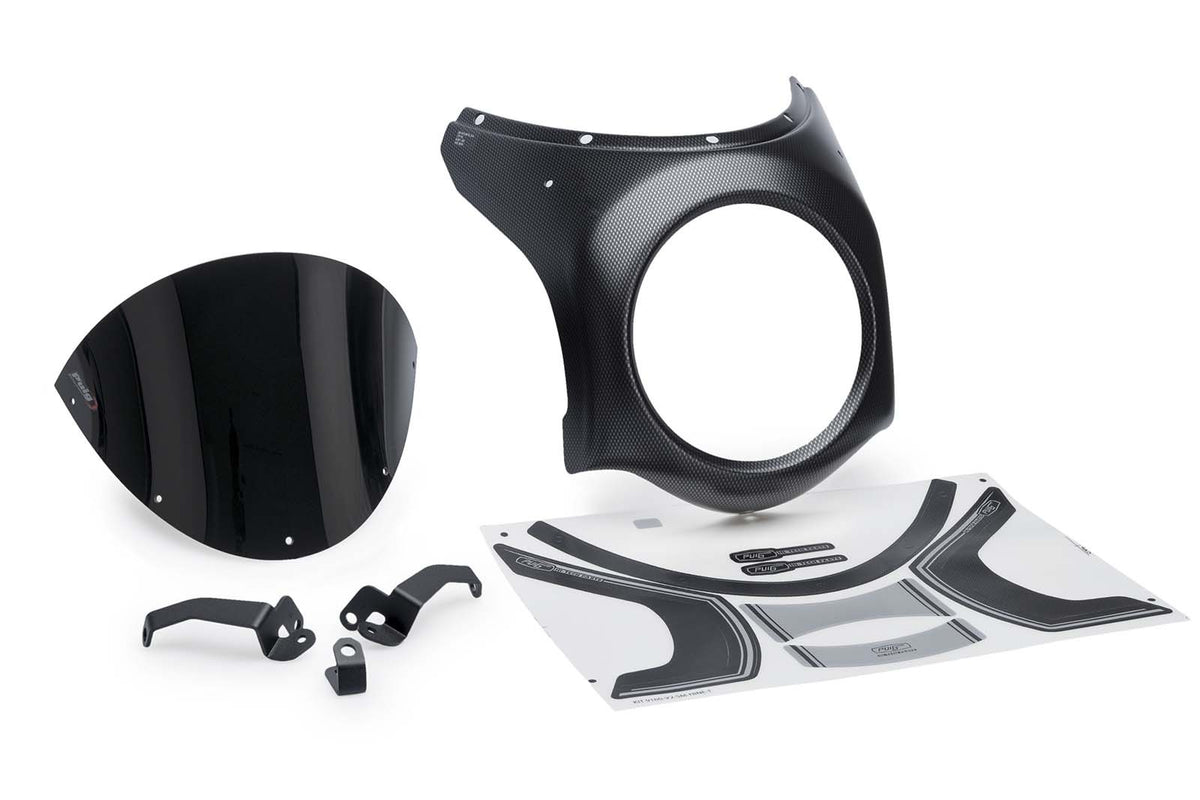 PUIG CUPOLINO SEMICARENATO PER HONDA CB650R NEO SPORTS CAFE ECLUTCH 24-25 NERO-CARBON