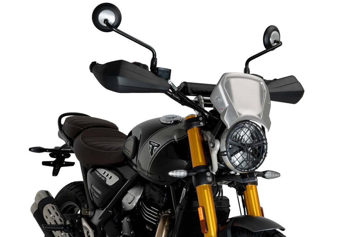 PUIG CARENATURA FRONTALE IN ALLUMINIO TRIUMPH BONNEVILLE T100 09-16 SILVER