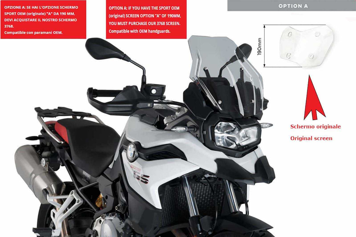 PUIG CUPOLINO TOURING PER BMW F800 GS 24-25 FUME CHIARO-CUP. SPORT OEM