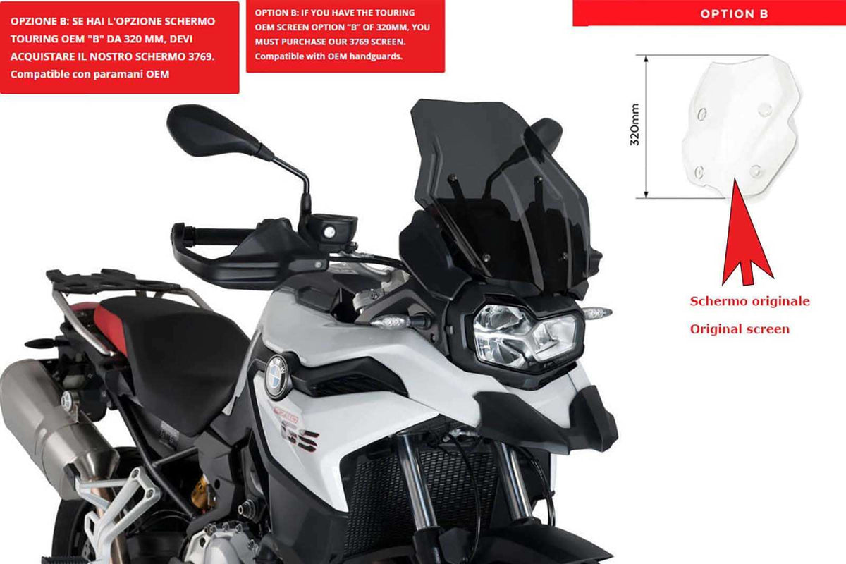 PUIG CUPOLINO TOURING PER BMW F850 GS 18-23 FUME SCURO-CUP. TOURING OEM