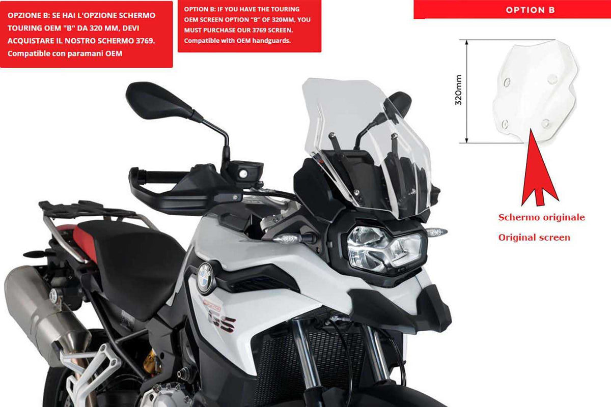 PUIG CUPOLINO TOURING PER BMW F850 GS 18-23 TRASPARENTE-CUP. TOURING OEM