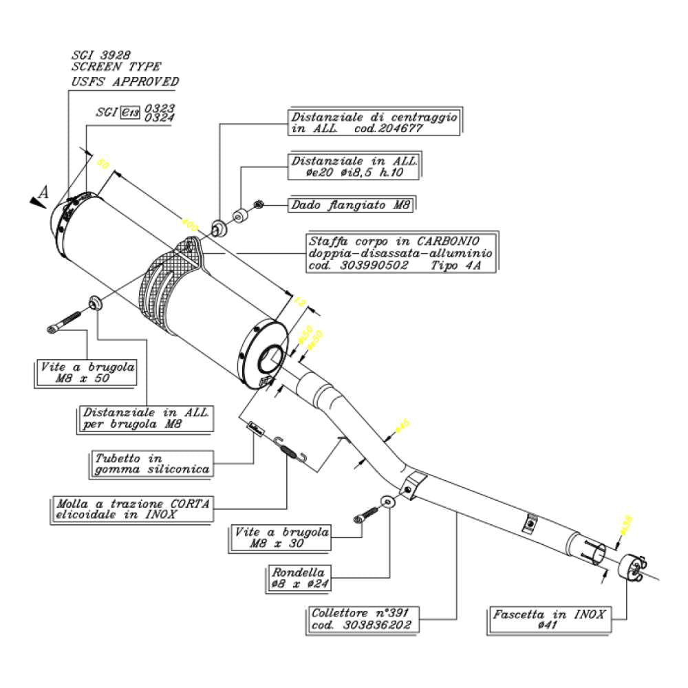 LEOVINCE TERMINALE SCARICO X3 PER SUZUKI DR-Z 400 S/SM 01-08 ALLUMINIO