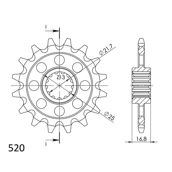 SGR PIGNONE S+2 AC P520-D16 HONDA CTX ABS/DCT 700 14-16