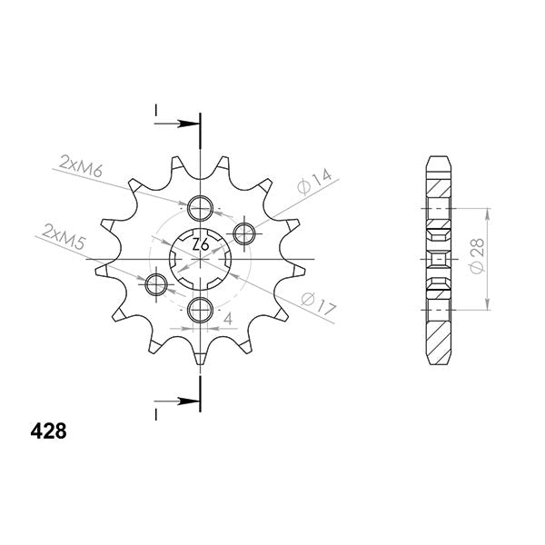 SGR PIGNONE S AC P520-D13 HONDA CRF RX 250 19/21