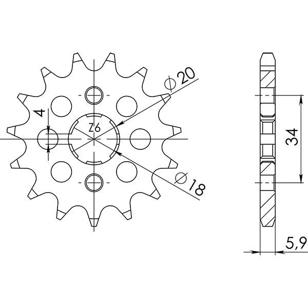 SGR PIGNONE S AC P428-D15 AJP PR 3 ENDURO PRO 125 08/09