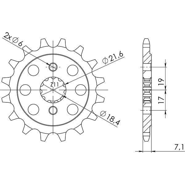 SGR PIGNONE S AC P520-D13 HONDA CBF 250 04/07