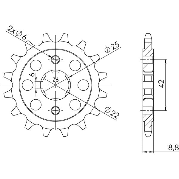 SGR PIGNONE S+2 AC P520-D16 HONDA CB N EURO 400 82-83