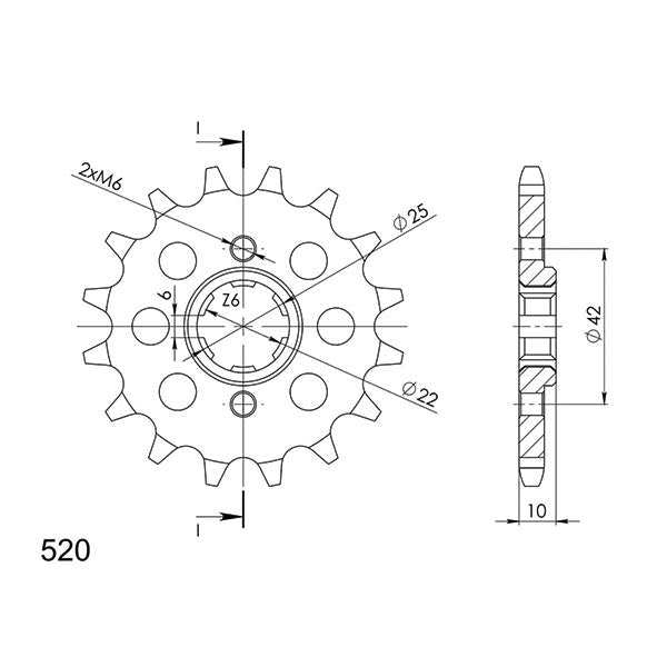 SGR PIGNONE S+2 AC P520-D15 HONDA NX DOMINATOR 650 88/88