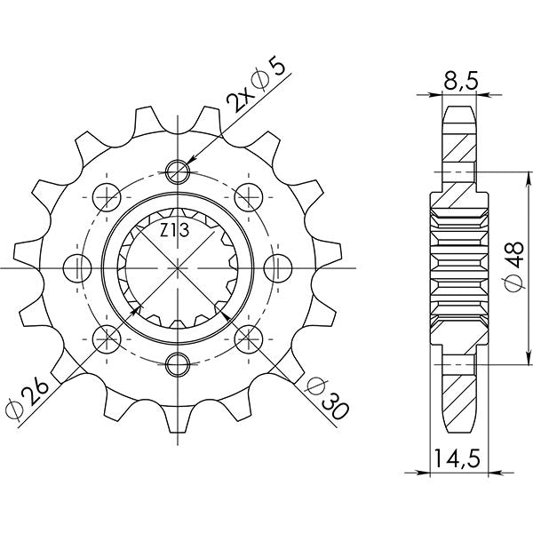 SGR PIGNONE S AC P530-D18 HONDA CB ABS 1100 13-14