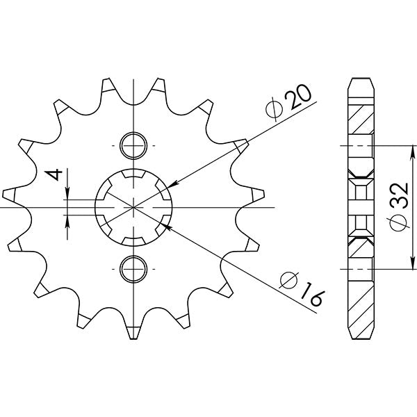 SGR PIGNONE S AC P428-D14 YAMAHA YZF R/ABS 125 23-24