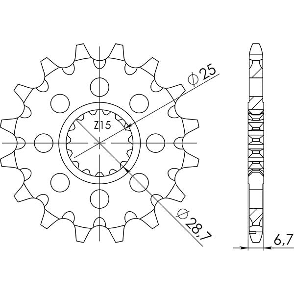 SGR PIGNONE S AC P520-D14 YAMAHA YFZ R 450 09/16
