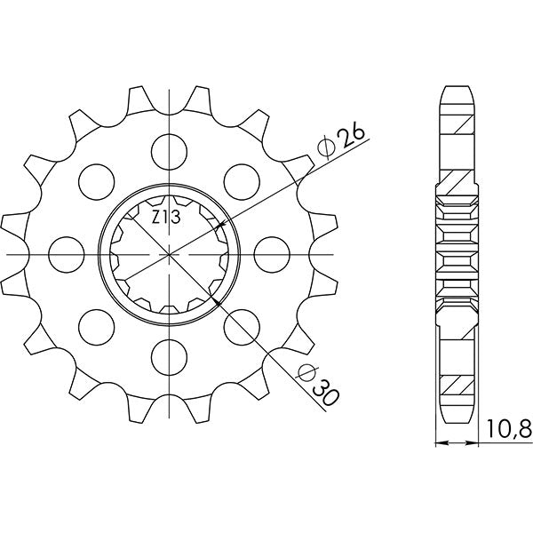 SGR PIGNONE S AC P530-D16 YAMAHA YZF-R1 98-01