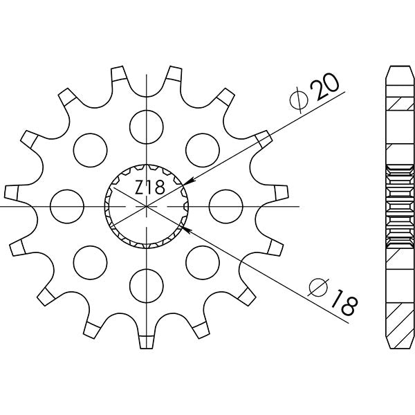 SGR PIGNONE S+2 AC P428-D12 PER SUZUKI GN R 125 94/96
