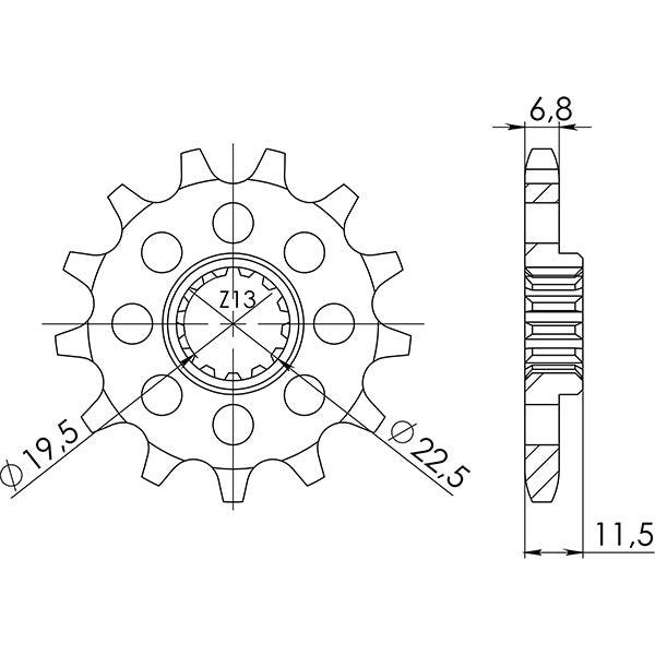 SGR PIGNONE S AC P428-D16 PER SUZUKI DR SE 125 94/00