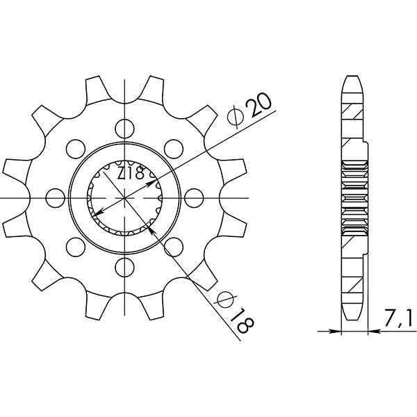 SGR PIGNONE S AC P520-D12 PER SUZUKI RM 125 96-12