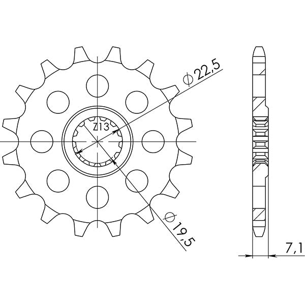 SGR PIGNONE S+2 AC P520-D15 PER SUZUKI TU X 250 97/16
