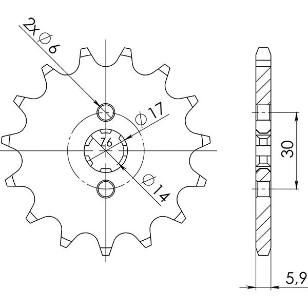 SGR PIGNONE S AC P420-D14 KAWASAKI KLX 110 02-14