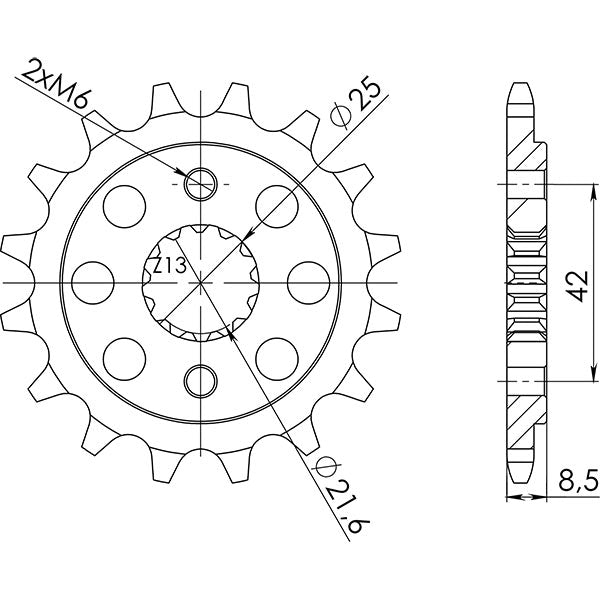 SGR PIGNONE R+2 AC P520-D17 PER SUZUKI TL S 1000 97/01