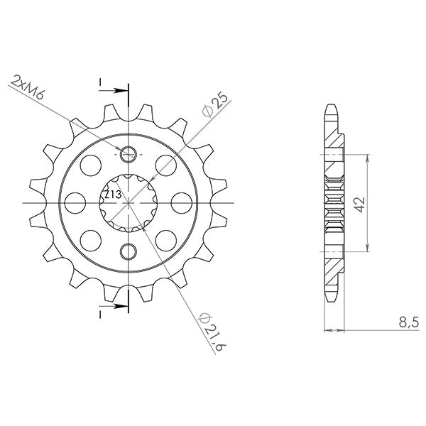 SGR PIGNONE R+2 AC P520-D17 PER SUZUKI GSX-S GT 1000 2022