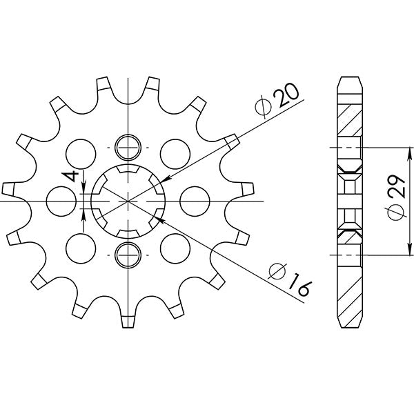 SGR PIGNONE S AC P428-D15 PER SUZUKI TS R 125 89-90