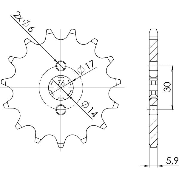 SGR PIGNONE S+2 AC P420-D13 DERBI SENDA SM RACER (SENDHB) 50 02/03