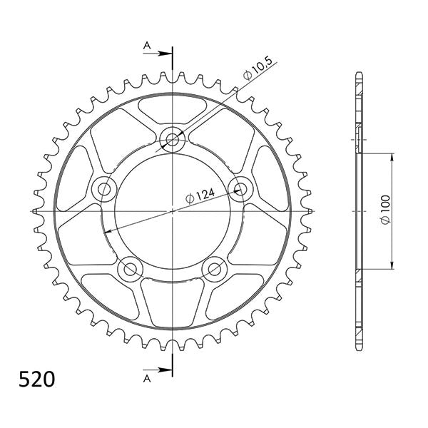 SGR CORONA S AC P520-D46 PER DUCATI SCRAMBLER ICON 15-16
