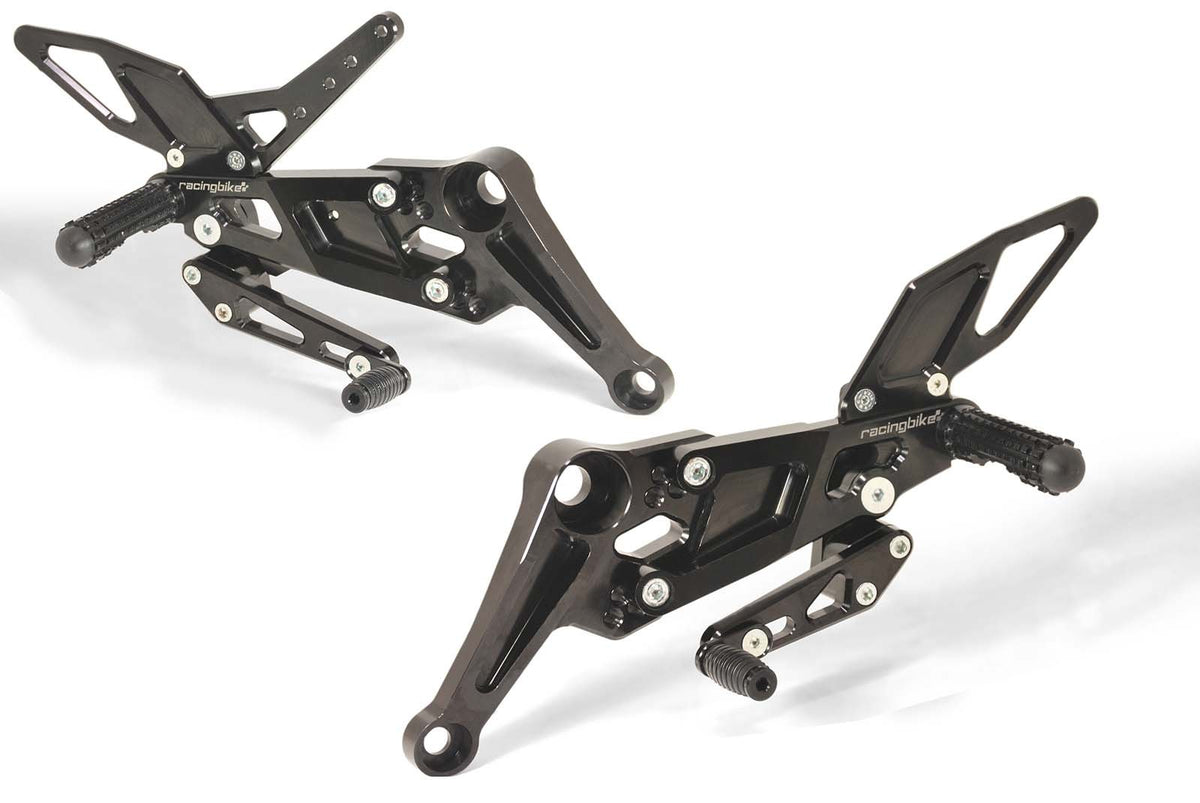 RACINGBIKE PEDANA REGOLABILE CON POGGIAPIEDI FISSO PER APRILIA TUONO 660 21-25 NERO
