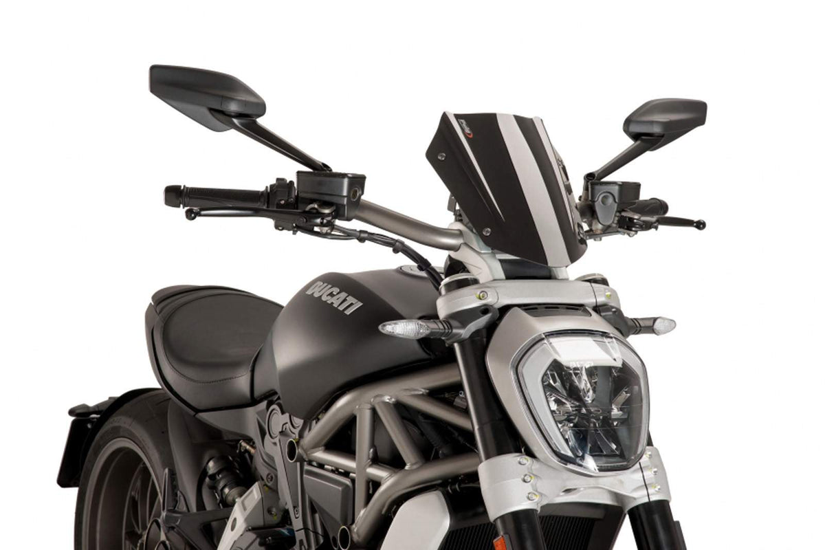 PUIG CUPOLINO NAKED N.G. SPORT REGOLABILE PER DUCATI X DIAVEL S 16-17 NERO