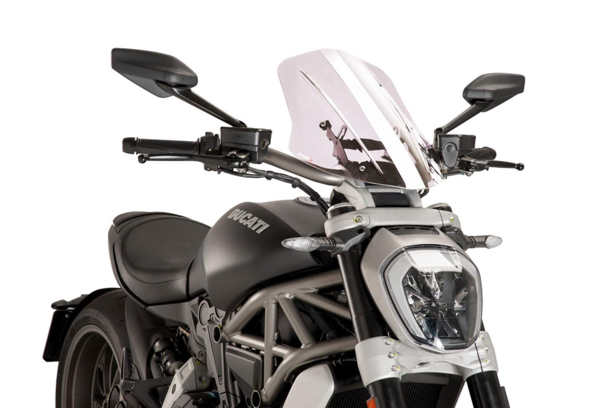 PUIG CUPOLINO NAKED N.G. TOURING REGOLABILE PER DUCATI X DIAVEL DARK 21-24 TRASPARENTE