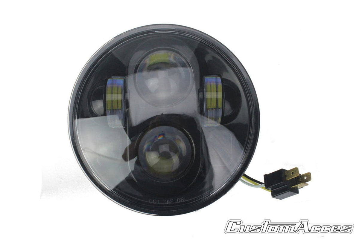 CUSTOM ACCES FARO A LED OVNI PER HARLEY D. SPORTSTER SUPERLOW 14-17 NERO