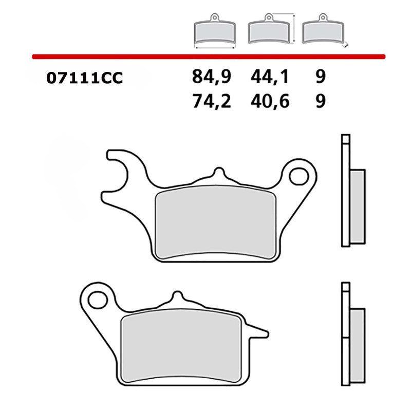 BREMBO KIT PASTIGLIE FRENO ANT. DESTRA MONTA SU YAMAHA TRICITY 125 14-20-07111