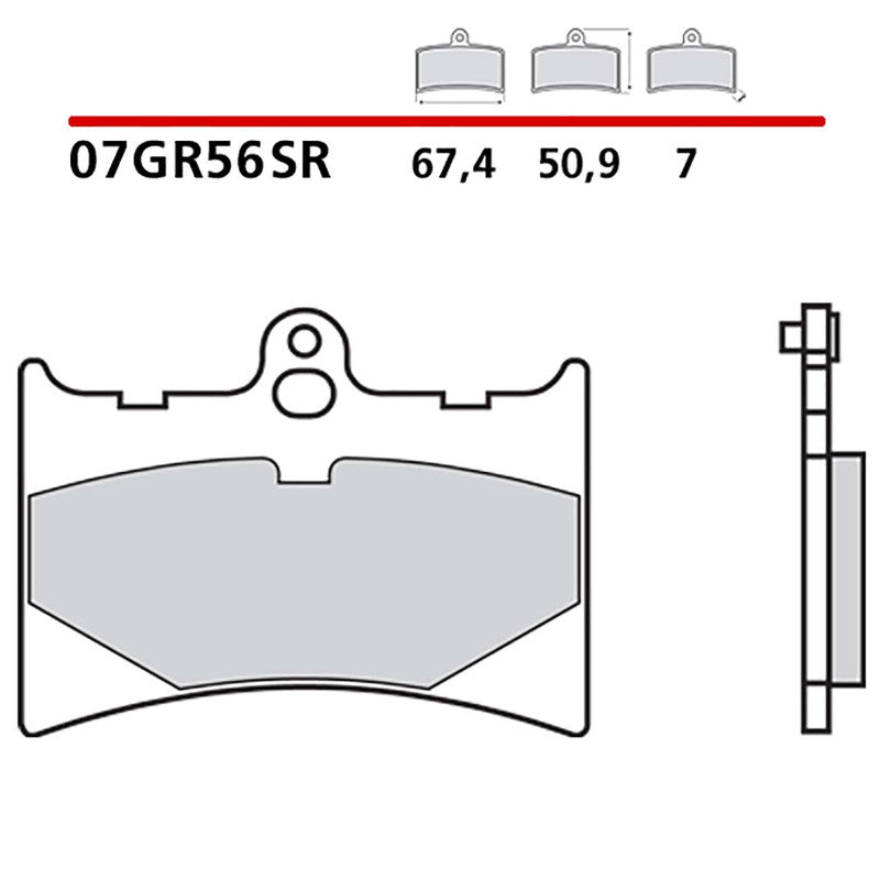 BREMBO KIT PASTIGLIE FRENO ANT. MONTA SU APRILIA RS 125 92-05-07GR56SR