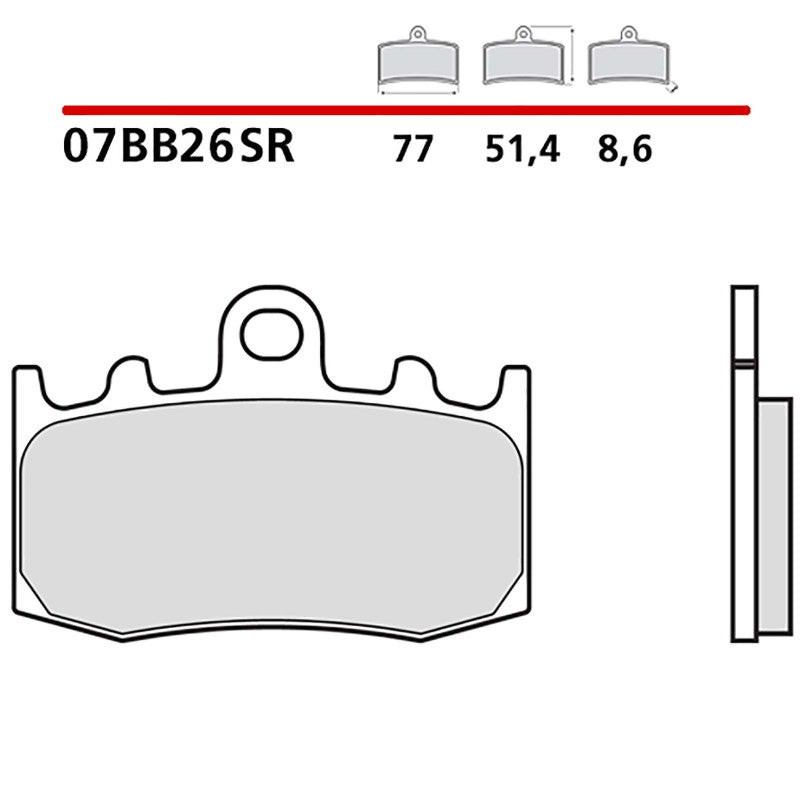 BREMBO KIT PASTIGLIE FRENO ANT. MONTA SU BMW R 1200 ST 1200 05-08-07BB26SR