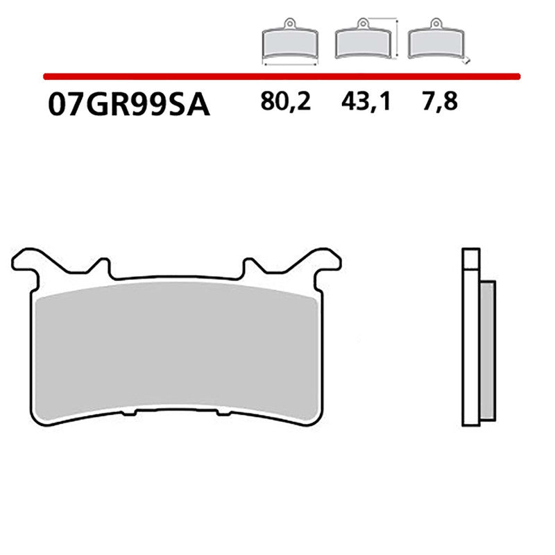 BREMBO KIT PASTIGLIE FRENO ANT. MONTA SU BMW S 1000 RR 1000 20-22-07GR99SA
