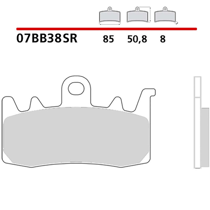 BREMBO KIT PASTIGLIE FRENO ANT. MONTA SU DUCATI HYPERSTRADA 939 16-17-07BB38SR