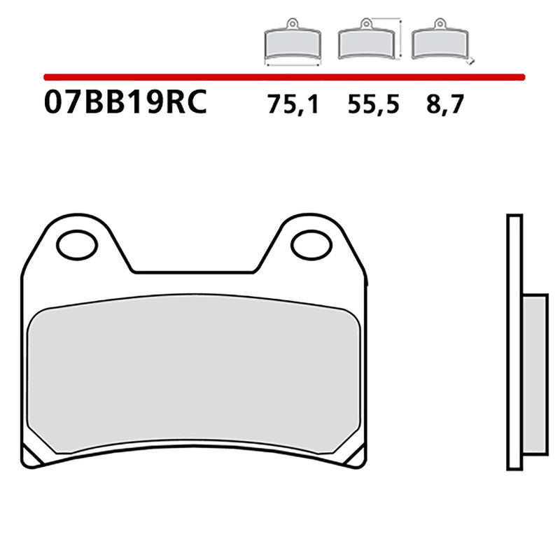 BREMBO KIT PASTIGLIE FRENO ANT. MONTA SU DUCATI MONSTER S4R 996 04-06-07BB19RC